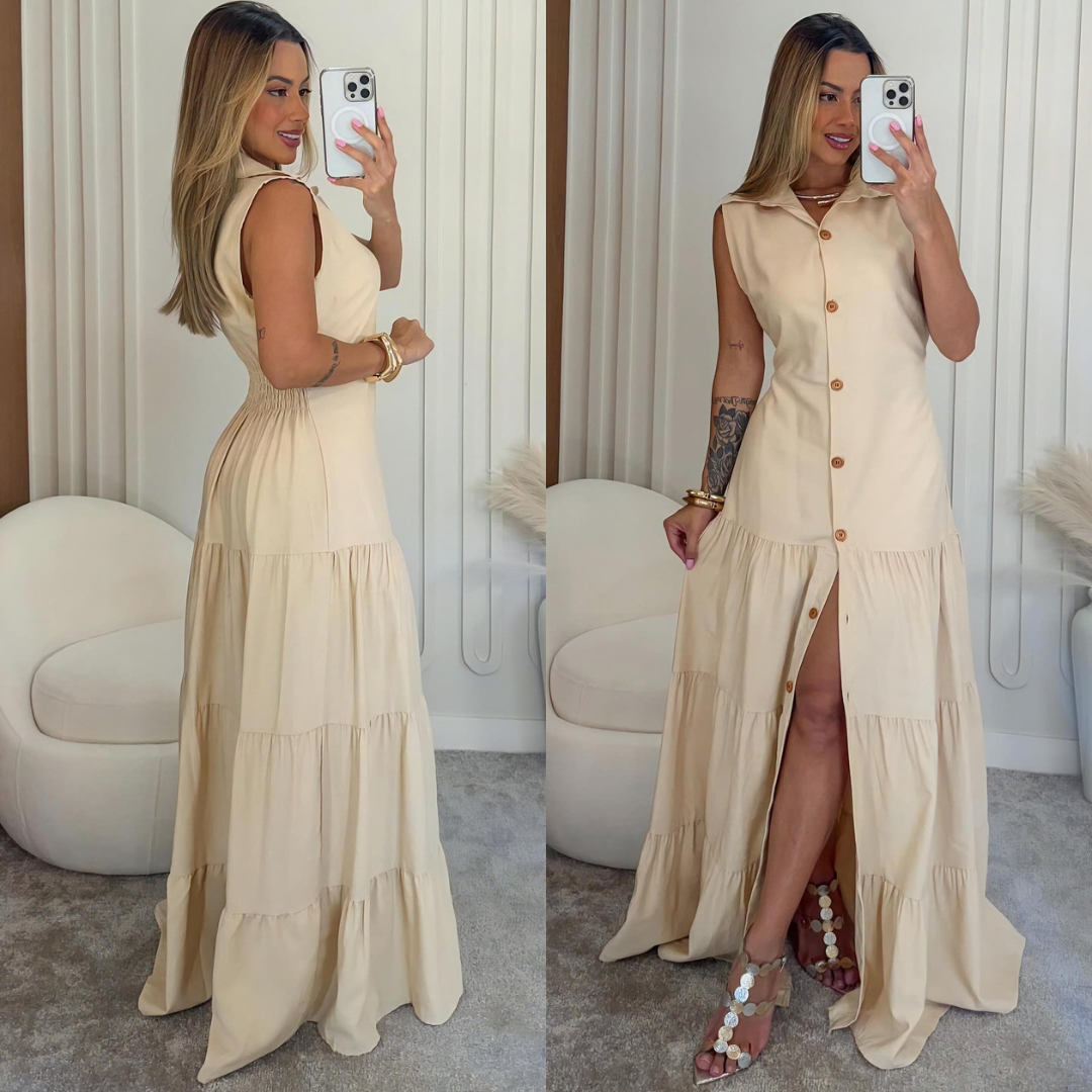 Vestido Camisero largo con cinturón